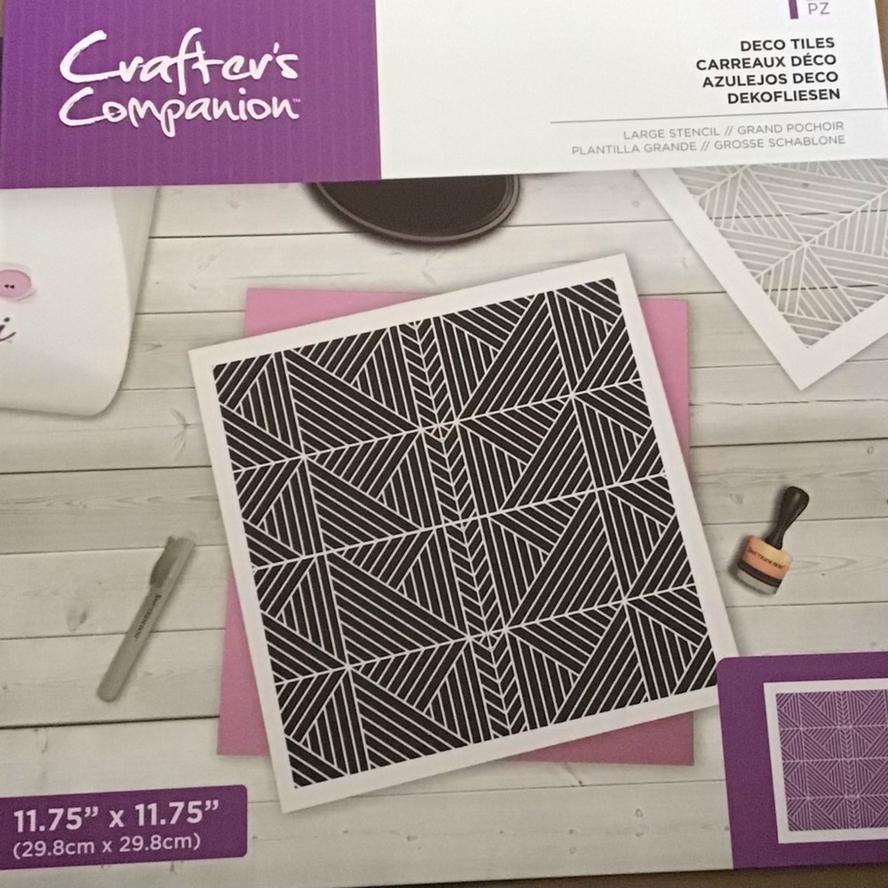 Crafter’s Companion Deco Tiles Stencil cards scrapbooking New